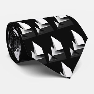 Minimalistische Zwarte & Witte Geometrische Bergto Stropdas