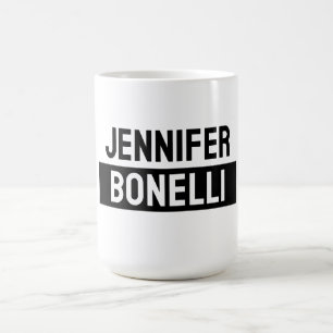 Minimalistische Zwarte & Witte Gewone Elegante Mod Koffiemok