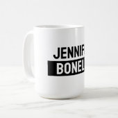 Minimalistische Zwarte & Witte Gewone Elegante Mod Koffiemok (Voorkant links)
