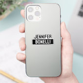 Minimalistische Zwarte & Witte Gewone Elegante Mod Sticker (Telefoon)