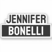 Minimalistische Zwarte & Witte Gewone Elegante Mod Sticker (Voorkant)