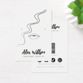 Minimalistische Zwarte Witte Golvende Haar Sierade Visitekaartje (Bureau)