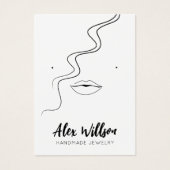 Minimalistische Zwarte Witte Golvende Haar Sierade Visitekaartje (Voorkant)