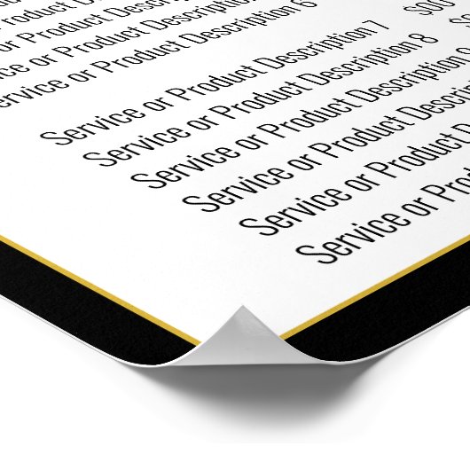 Minimalistische Zwarte Witte Gouden Template Prijs Poster (Hoek)