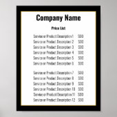 Minimalistische Zwarte Witte Gouden Template Prijs Poster (Voorkant)