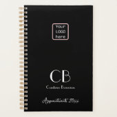 Minimalistische zwarte witte Initialen LOGO 2023 Planner (Voorkant)
