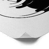 Minimalistische Zwarte & Witte Kat Kunst voor Thui Poster (Hoek)