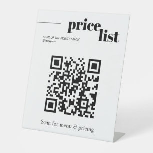 Minimalistische Zwarte Witte Krachtige QR Code Sal Reclamebord Met Voetstuk
