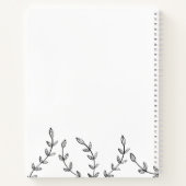 Minimalistische zwarte & witte krans - Aangepaste Notitieboek (Achterkant)