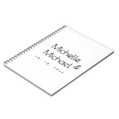 Minimalistische Zwarte & Witte Moderne Namen voor Notitieboek (Linkerzijde)