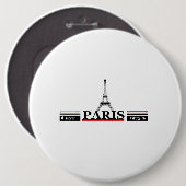 Minimalistische Zwarte & Witte Moderne Ronde Knops Button 6,0 Cm (Voorkant /achterkant)
