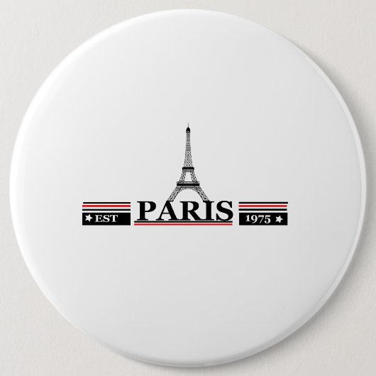 Minimalistische Zwarte & Witte Moderne Ronde Knops Button 6,0 Cm (Voorkant)