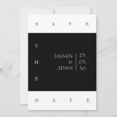 Minimalistische Zwarte Witte Moderne Typografie Hu Save The Date (Voorkant)