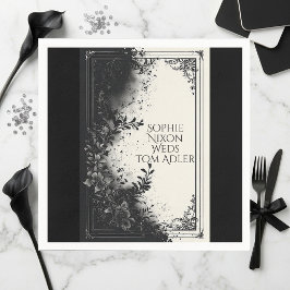 Minimalistische Zwarte Witte Monochrome Flora Verv Servet