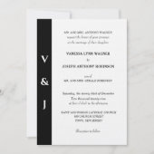 Minimalistische Zwarte Witte Monogram Kaart (Voorkant)