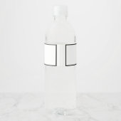 Minimalistische zwarte & witte monogram trouwlabel waterfles etiket (Achterkant)