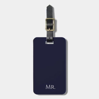 Minimalistische Zwarte & Witte “Mr” Moderne Reis Bagagelabel