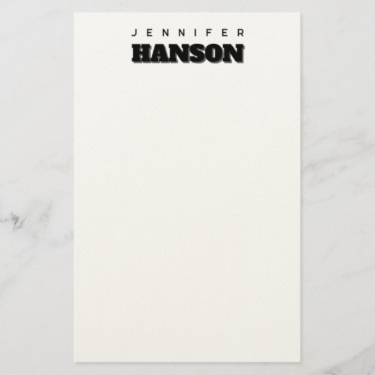 Minimalistische Zwarte & Witte Professionele Moder Briefpapier (Voorkant)
