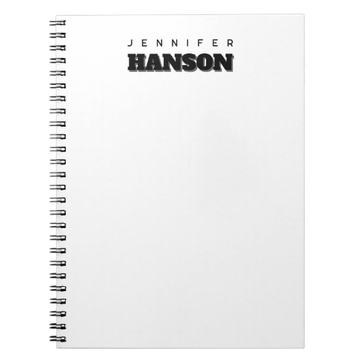 Minimalistische Zwarte & Witte Professionele Moder Notitieboek (Voorkant)