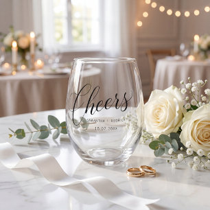 Minimalistische zwarte witte proost wijnglas zonder voet