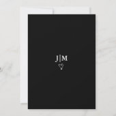 Minimalistische zwarte & witte repetitiediner uitn kaart (Achterkant)