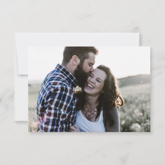 Minimalistische Zwarte Witte Save the Date Calligr (Achterkant)