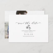 Minimalistische Zwarte Witte Save the Date Calligr (Voorkant / Achterkant)