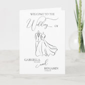 Minimalistische Zwarte Witte Script Bedankt Trouwf Programma (Voorkant)