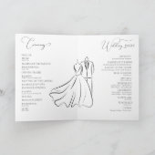 Minimalistische Zwarte Witte Script Bedankt Trouwf Programma (Binnen)