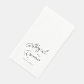 Minimalistische Zwarte Witte Script Bruiloft Servet (Hoek)