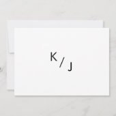 Minimalistische Zwarte Witte Script Bruiloftvlucht Aankondiging (Achterkant)