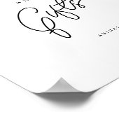 Minimalistische Zwarte Witte Script Kaarten En Cad Poster (Hoek)