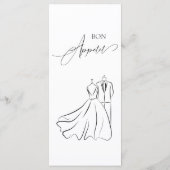 Minimalistische Zwarte Witte Script Trouw Gourmet  Menu (Achterkant)