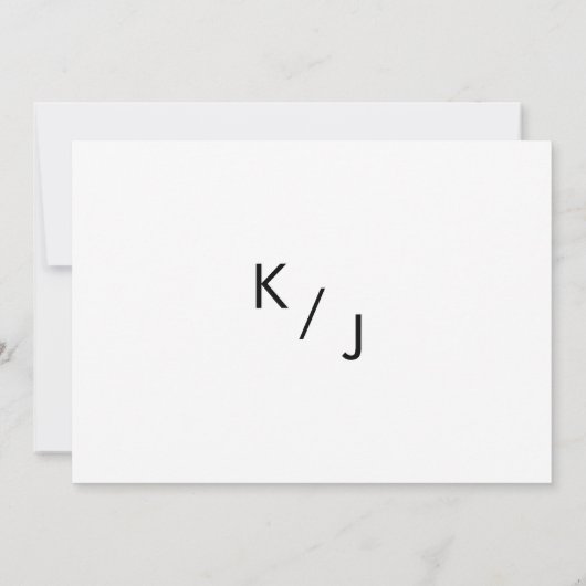 Minimalistische zwarte witte script trouw-ontsnapp aankondiging (Achterkant)