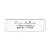 Minimalistische Zwarte & Witte Script Trouwset Etiket (Voorkant)