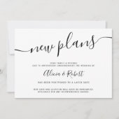 minimalistische zwarte witte script uitgestelde ni kaart (Voorkant)