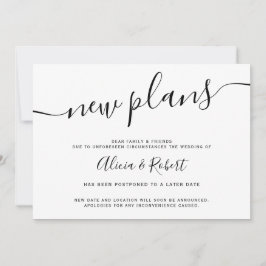 minimalistische zwarte witte script uitgestelde ni kaart