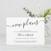 minimalistische zwarte witte script uitgestelde ni kaart (Staand voorkant)