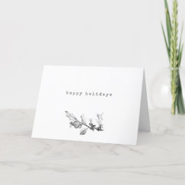 Minimalistische zwarte witte tekenaar Holly Branch Feestdagen Kaart