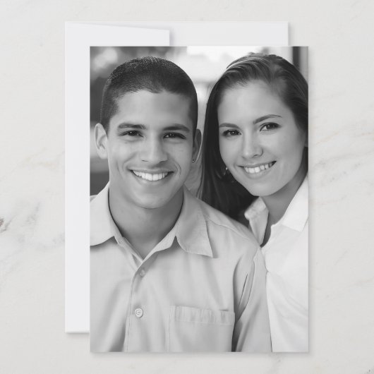 Minimalistische Zwarte & Witte Tempel Trouwrecepti Kaart (Achterkant)