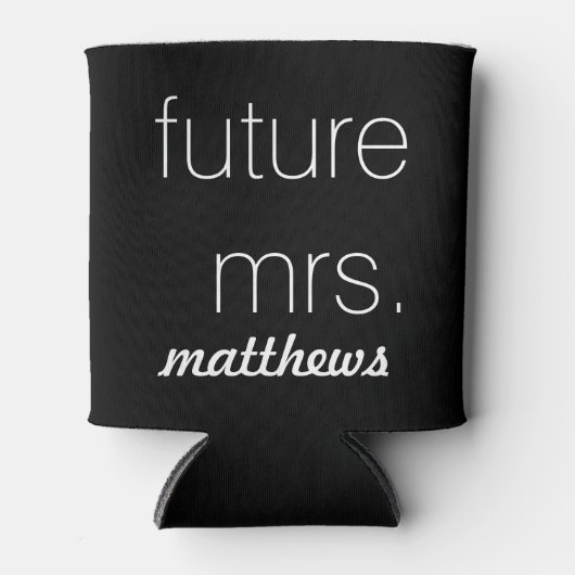 Minimalistische zwarte & witte toekomst mevrouw We Blikjeskoeler (Voorkant)