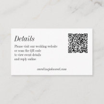 Minimalistische Zwarte Witte Trouw QR Code Details