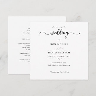 Minimalistische zwarte & witte trouwuitnodiging save the date
