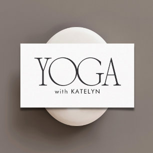 Minimalistische Zwarte Witte Vette Yoga Visitekaartje