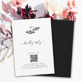 Minimalistische zwarte witte vlinder monogram brui RSVP kaartje