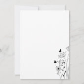 Minimalistische Zwarte Witte Wilde Bloem Bruiloft Kaart (Achterkant)