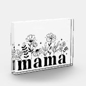 Minimalistische Zwarte & Witte Wilde Bloem Mama Fotoblokken (Links)