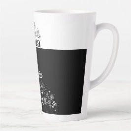 Minimalistische Zwarte & Witte Wilde Bloem Mama Op Latte Mok