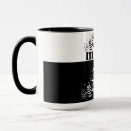 Minimalistische Zwarte & Witte Wilde Bloem Mama Op Mok