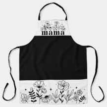 Minimalistische Zwarte & Witte Wilde Bloem Mama